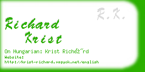 richard krist business card